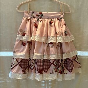 Elegant Pink Floral A-Line Skirt - 3/$30 bundle deal